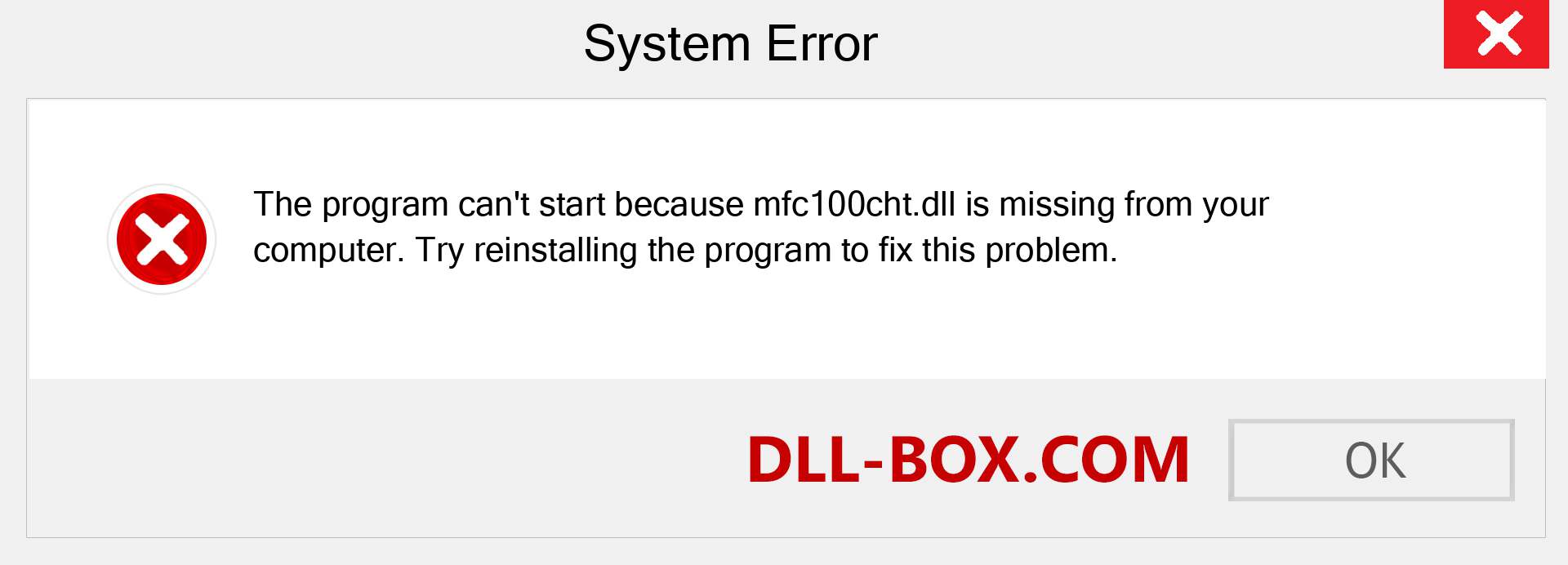  mfc100cht.dll file is missing?. Download for Windows 7, 8, 10 - Fix  mfc100cht dll Missing Error on Windows, photos, images
